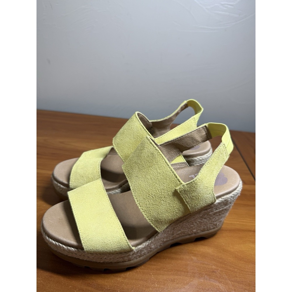 Sorel Joanie II Slingback Wedge Sandal Sunnyside Yellow Espadrille Shoe Size 8